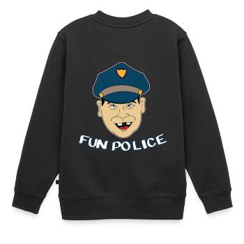 Fun Police für Polizei T-Shirt Design Notfall - Kinder Premium Organic Sweatshirt - Schwarz - Hinten - AI Model Kid Female (0cm)