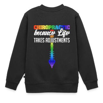 Traitement du désalignement de la colonne - Sweat Premium enfant bio - noir - Dos - AI Model Kid Female (0cm)
