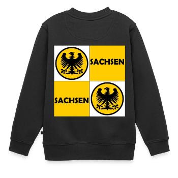 Der Sachse - Kinder Premium Organic Sweatshirt - Schwarz - Hinten - AI Model Kid Female (0cm)