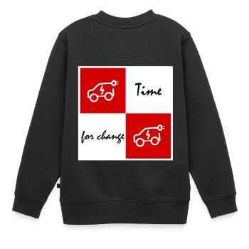 Le temps de l’électrique - Sweat Premium enfant bio - noir - Dos - AI Model Kid Female (0cm)
