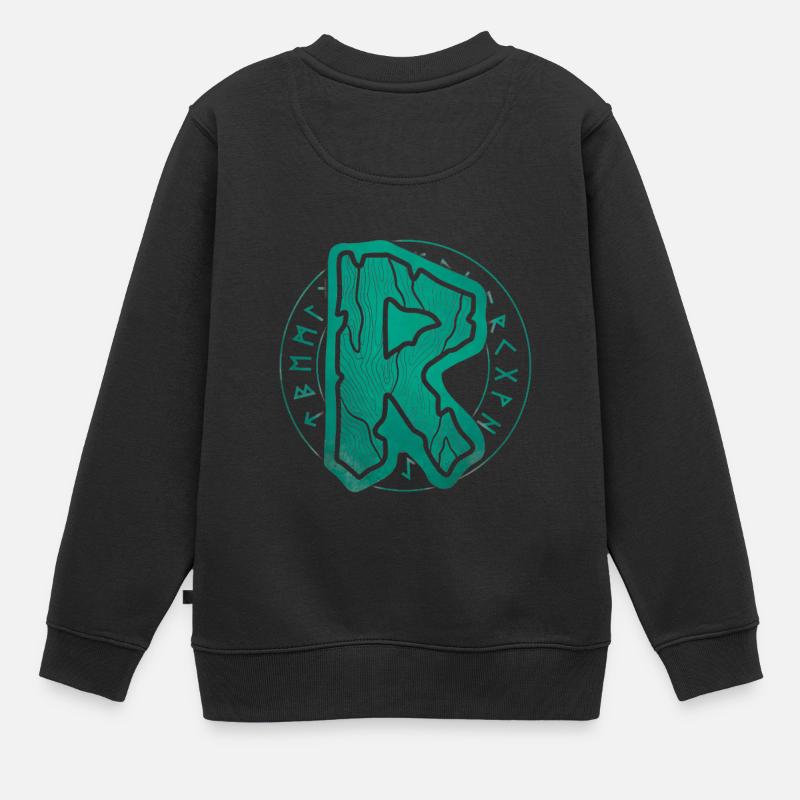 Wikingerrune Raidho futhark - Kinder Premium Organic Sweatshirt - Schwarz