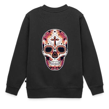 Mexikanischer Totenkopftag - Kinder Premium Organic Sweatshirt - Schwarz - Hinten - AI Model Kid Female (0cm)