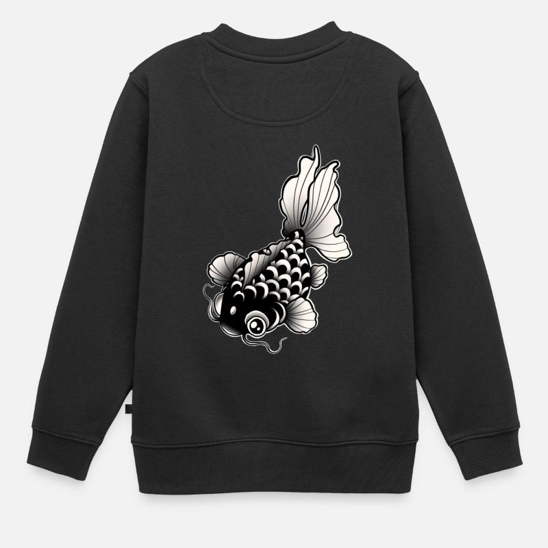 Fischstil Tattoo / Tattoo Kunst - Kinder Premium Organic Sweatshirt - Schwarz