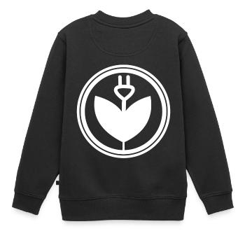 Elektrische Blume - Kinder Premium Organic Sweatshirt - Schwarz - Hinten - AI Model Kid Female (0cm)