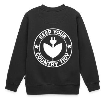 Électricité et environnement - Sweat Premium enfant bio - noir - Dos - AI Model Kid Female (0cm)