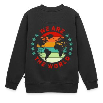 Nous sommes le monde - Sweat Premium enfant bio - noir - Dos - AI Model Kid Female (0cm)