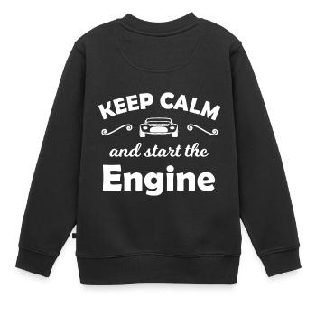 Startet die Motoren - Kinder Premium Organic Sweatshirt - Schwarz - Hinten - AI Model Kid Female (0cm)