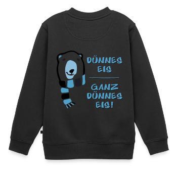 Dünnes Eis - ganz dünnes Eis - Kinder Premium Organic Sweatshirt - Schwarz - Hinten - AI Model Kid Female (0cm)