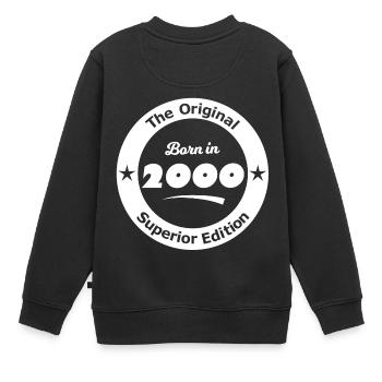 Geboren in 2000 - Kinder Premium Organic Sweatshirt - Schwarz - Hinten - AI Model Kid Female (0cm)