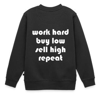 Investor Strategie - Kinder Premium Organic Sweatshirt - Schwarz - Hinten - AI Model Kid Female (0cm)