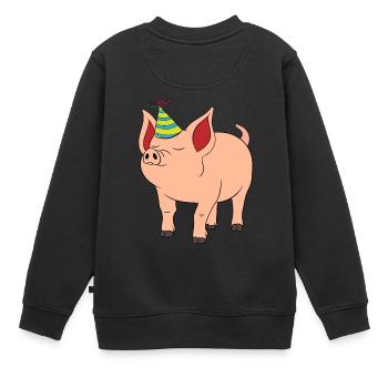 Celebration Party Pink Pig Farmer Oink Farm Barn - Kinder Premium Organic Sweatshirt - Schwarz - Hinten - AI Model Kid Female (0cm)