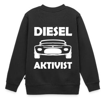 Der Diesel Aktivist - Kinder Premium Organic Sweatshirt - Schwarz - Hinten - AI Model Kid Female (0cm)