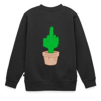 Kaktusfreundlich. - Kinder Premium Organic Sweatshirt - Schwarz - Hinten - AI Model Kid Female (0cm)