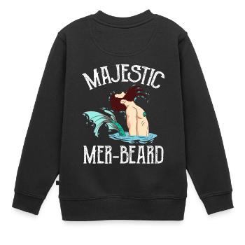 Soin du visage au poisson Heard Beard Moustache - Sweat Premium enfant bio - noir - Dos - AI Model Kid Female (0cm)