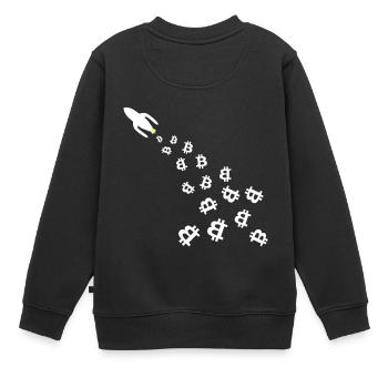 Les fusées Coin - Sweat Premium enfant bio - noir - Dos - AI Model Kid Female (0cm)