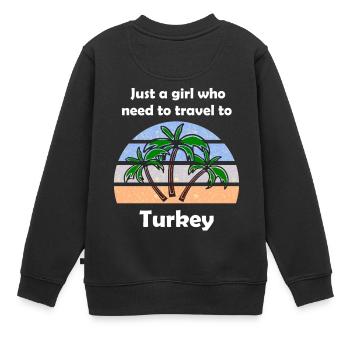 Touriste en Turquie - Sweat Premium enfant bio - noir - Dos - AI Model Kid Female (0cm)