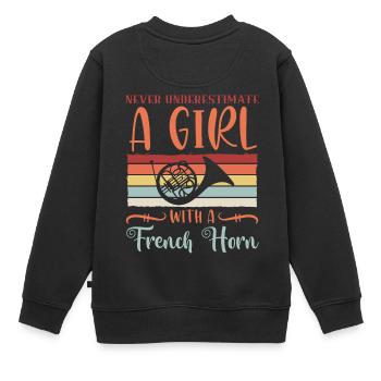 Klassische Blasinstrumente Oper Klänge Musik - Kinder Premium Organic Sweatshirt - Schwarz - Hinten - AI Model Kid Female (0cm)