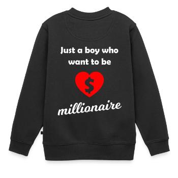 The Millionaire - Kids Premium Organic Sweatshirt - black - Back - AI Model Kid Female (0cm)
