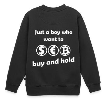 Buy und Hold Investor - Kinder Premium Organic Sweatshirt - Schwarz - Hinten - AI Model Kid Female (0cm)