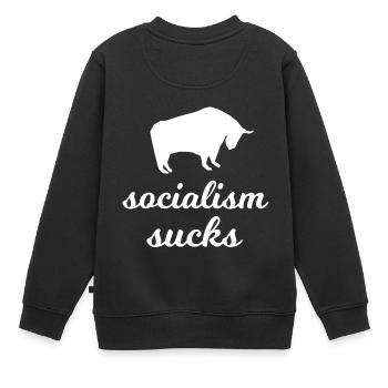 Für den Kapitalist - Kinder Premium Organic Sweatshirt - Schwarz - Hinten - AI Model Kid Female (0cm)