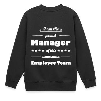 Le drôle de manager - Sweat Premium enfant bio - noir - Dos - AI Model Kid Female (0cm)
