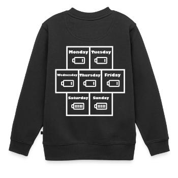 Die Woche Ladezustand - Kinder Premium Organic Sweatshirt - Schwarz - Hinten - AI Model Kid Female (0cm)