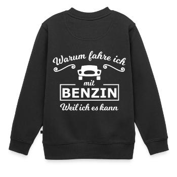 Benzin und Tankstelle - Kinder Premium Organic Sweatshirt - Schwarz - Hinten - AI Model Kid Female (0cm)