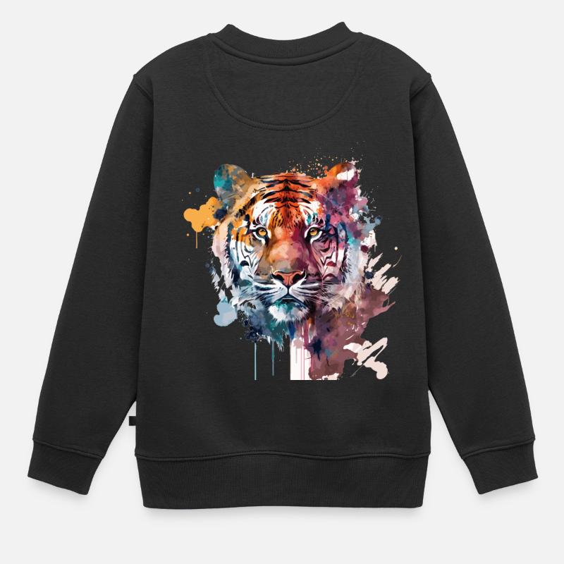 Tiger - Kinder Premium Organic Sweatshirt - Schwarz