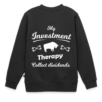 Le collecteur de dividendes - Sweat Premium enfant bio - noir - Dos - AI Model Kid Female (0cm)
