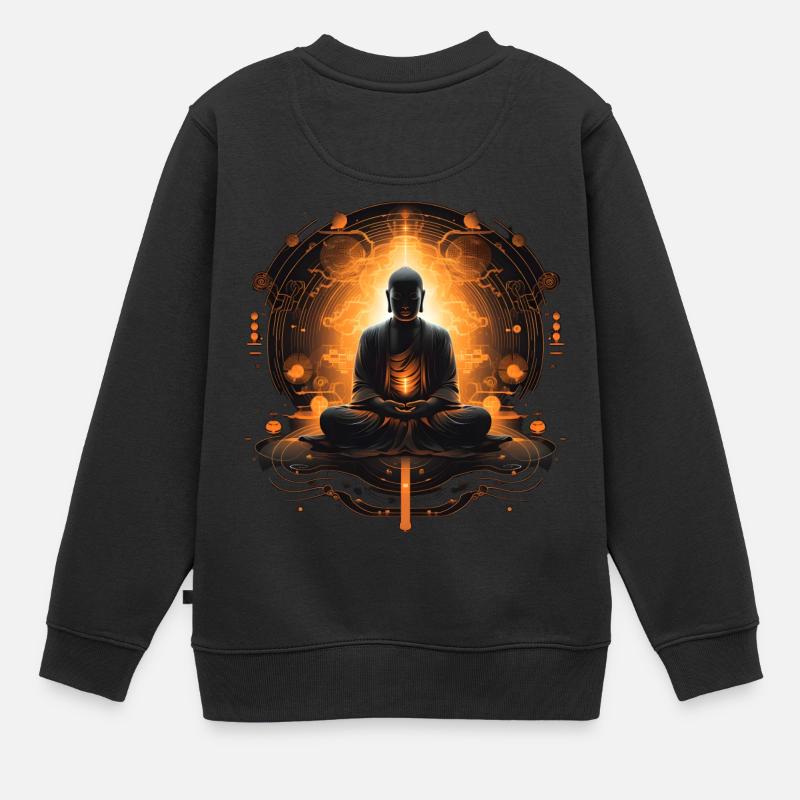 Buddha in Meditation - Kinder Premium Organic Sweatshirt - Schwarz