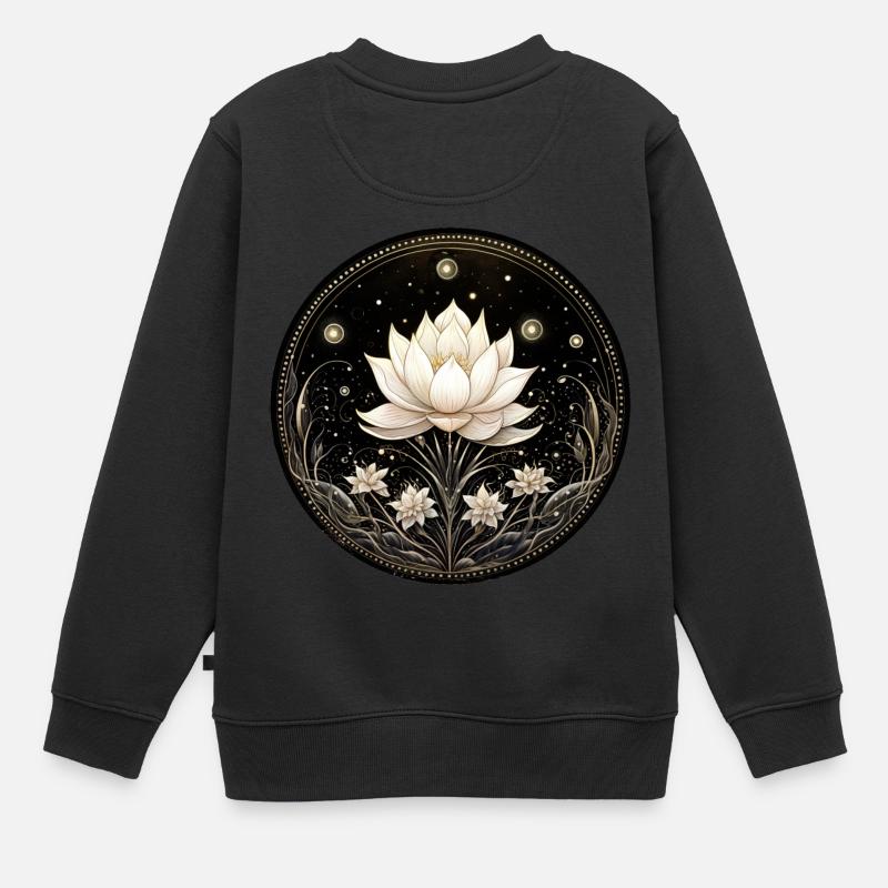 Fleur de lotus - Sweat Premium enfant bio - noir