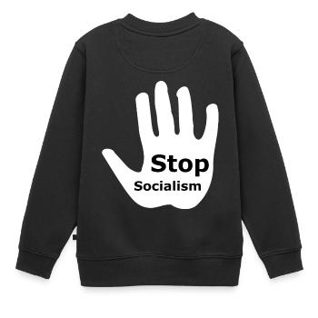Arrêtez le socialisme - Sweat Premium enfant bio - noir - Dos - AI Model Kid Female (0cm)