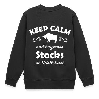 La Bourse de Wall Street - Sweat Premium enfant bio - noir - Dos - AI Model Kid Female (0cm)