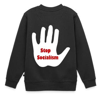 Beendet die sozialistische Bewegung - Kinder Premium Organic Sweatshirt - Schwarz - Hinten - AI Model Kid Female (0cm)