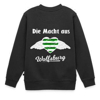 Die Fans aus Wolfsburg - Kinder Premium Organic Sweatshirt - Schwarz - Hinten - AI Model Kid Female (0cm)