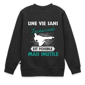 Taekwondo - Sweat Premium enfant bio - noir - Dos - AI Model Kid Female (0cm)