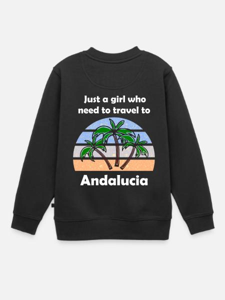 Urlaub in Andalusien - Premium børne sweatshirt økologisk - sort