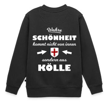 Chez soi à Kölle - Sweat Premium enfant bio - noir - Dos - AI Model Kid Female (0cm)