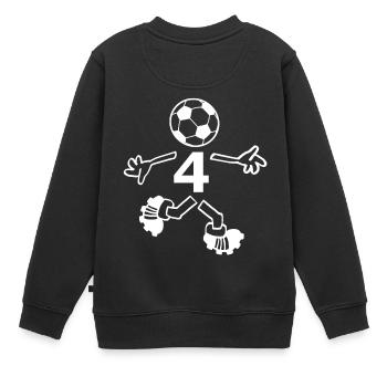 Der Vierer - Kinder Premium Organic Sweatshirt - Schwarz - Hinten - AI Model Kid Female (0cm)