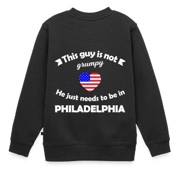 Philadelphia in Amerika - Kinder Premium Organic Sweatshirt - Schwarz - Hinten - AI Model Kid Female (0cm)