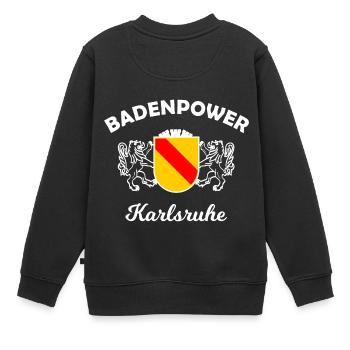 Die Heimatstadt Karlsruhe - Kinder Premium Organic Sweatshirt - Schwarz - Hinten - AI Model Kid Female (0cm)