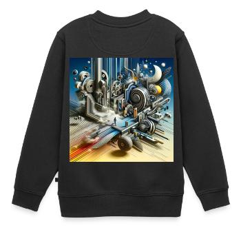 DimensionMix (en anglais) - Sweat Premium enfant bio - noir - Dos - AI Model Kid Female (0cm)