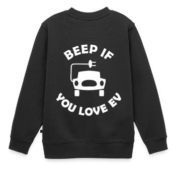 Conduire une voiture électrique - Sweat Premium enfant bio - noir - Dos - AI Model Kid Female (0cm)