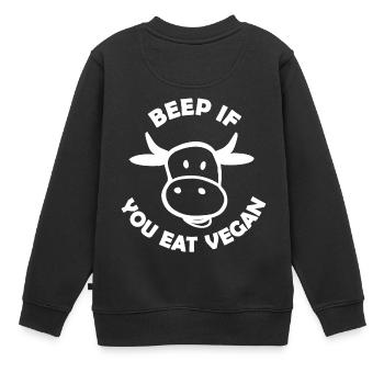 Die Veganer und Vegetarier - Kinder Premium Organic Sweatshirt - Schwarz - Hinten - AI Model Kid Female (0cm)