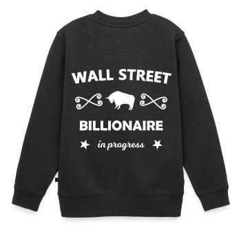 Chef des actions et des investissements - Sweat Premium enfant bio - noir - Dos - AI Model Kid Female (0cm)