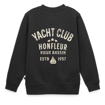 Honfleur yacht club vieux bassin 1 - Sweat Premium enfant bio - noir - Dos - AI Model Kid Female (0cm)