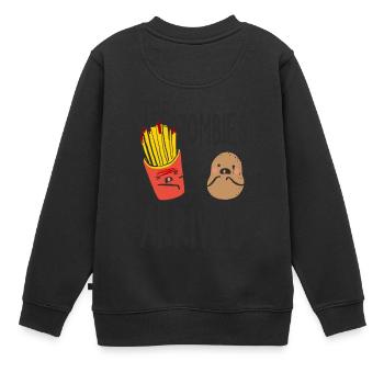 Zombie Frites Pomme de terre Halloween Humour - Sweat Premium enfant bio - noir - Dos - AI Model Kid Female (0cm)