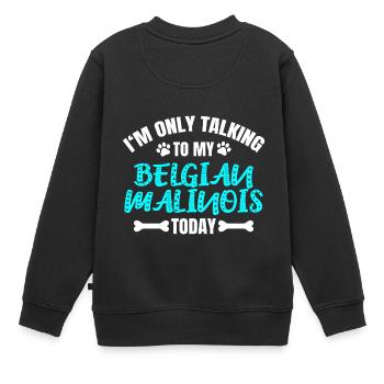 Belgian Malinois - Kinder Premium Organic Sweatshirt - Schwarz - Hinten - AI Model Kid Female (0cm)