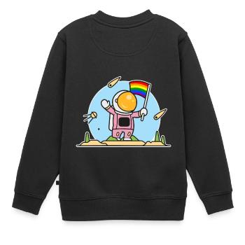 Schwuler Astronaut - Kinder Premium Organic Sweatshirt - Schwarz - Hinten - AI Model Kid Female (0cm)