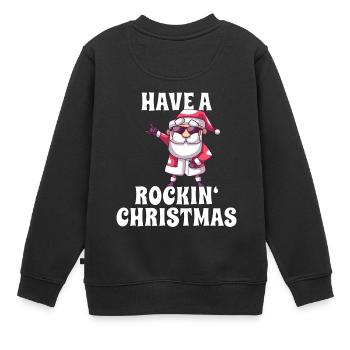 Père Noël à bascule - Sweat Premium enfant bio - noir - Dos - AI Model Kid Female (0cm)